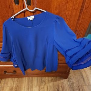 Cobalt bell sleeve top